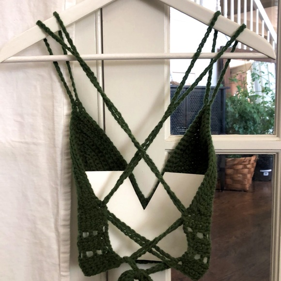 Bohemian Crochet Crop Top Handmade - Picture 2 of 4